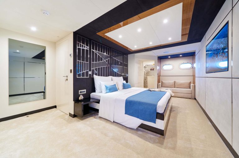 acapella luxury yacht master bedroom