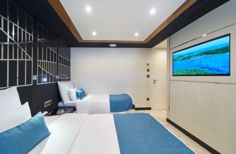 acapella luxury yacht bed in double + single cabin