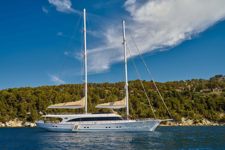 acapella luxury yacht on the sea