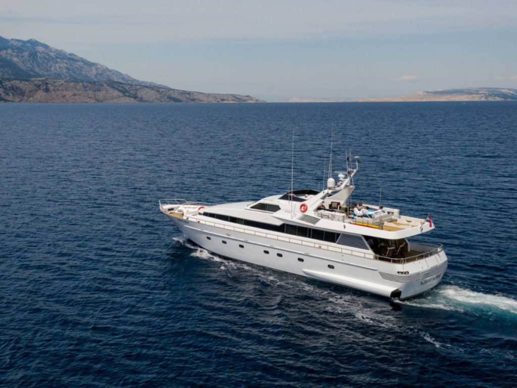 Bora Bora Admiral 27 luxury yacht outside