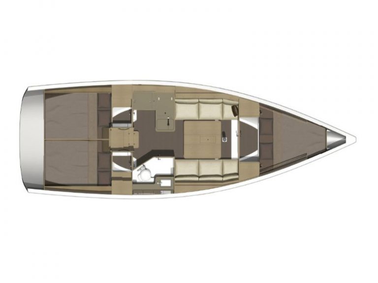 Dufour 350 Sukošan charter layout