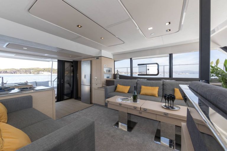 Fountaine Pajot my 44 umbrella victoria interior lounge