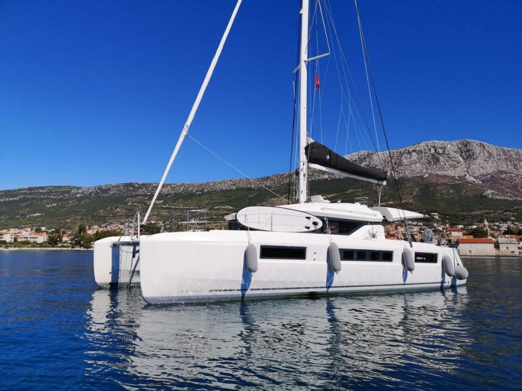 Lagoon 50 Adriatic Leopard catamaran on the sea