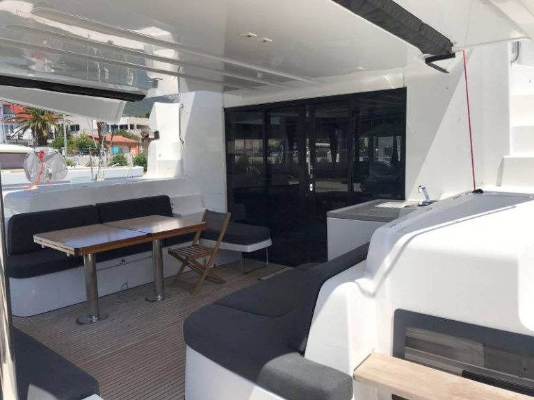 Lagoon 50 Adriatic Leopard catamaran outdoor seating area