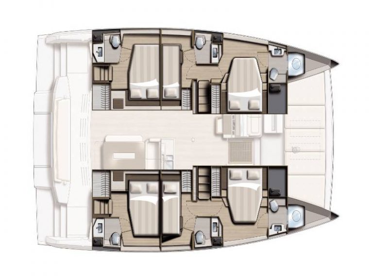 Bali 4.8 Baša catamaran 2020 layout adriatic charter miles