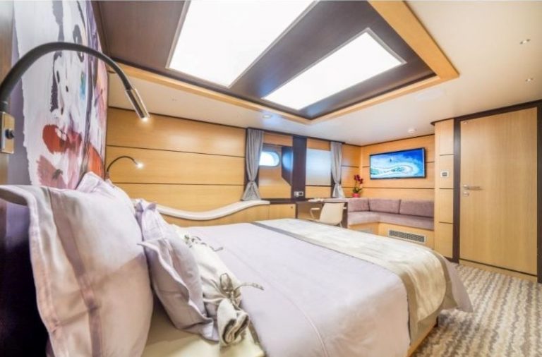 luxury yacht Navilux for charter Croatia master cabin view