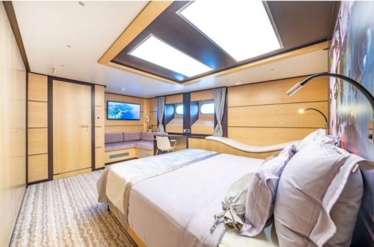 luxury yacht Navilux for charter Croatia tv in cabin