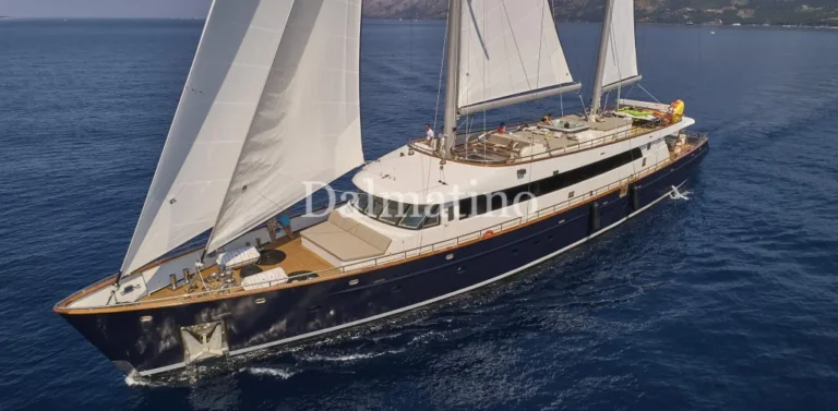 luxury sailing yacht Dalmatino cruising Split sails