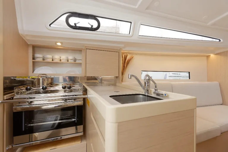 Bali 4.5 catamaran maya adriatic charter miles kitchen