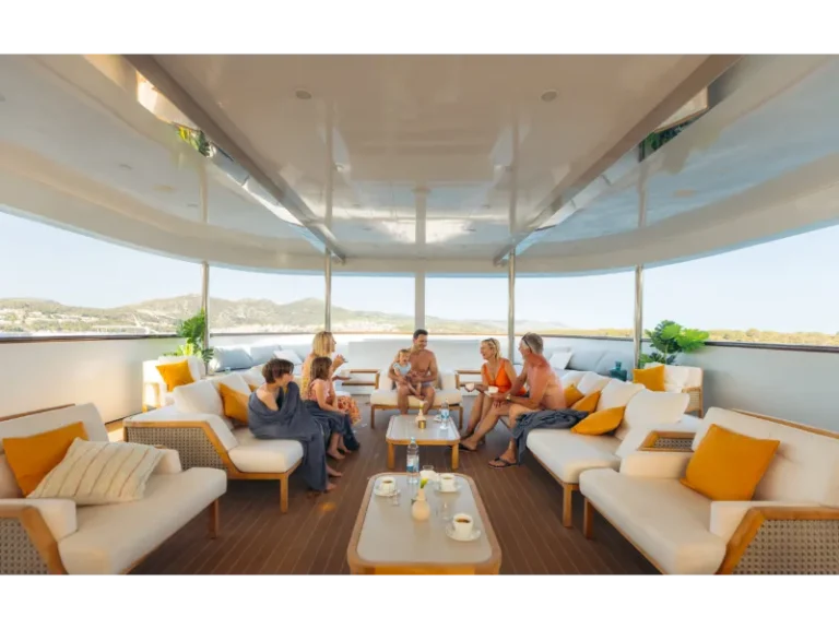 Agape Rose luxury yacht outside sitting area