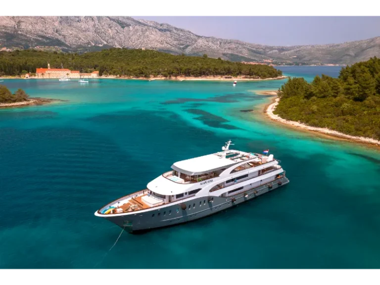 Agape Rose luxury yacht on the sea