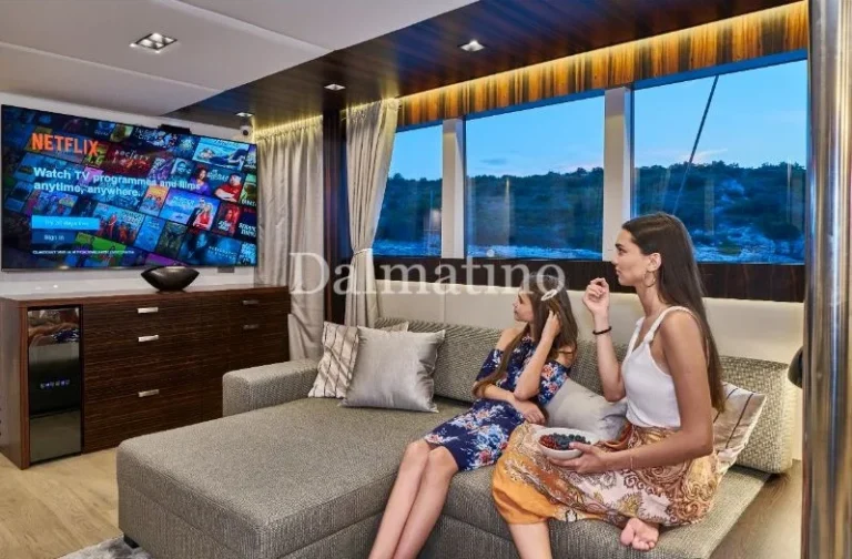 luxury sailing yacht Dalmatino inside tv detail