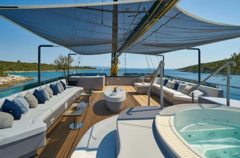 Rara Avis luxury yacht deck jacuzzi