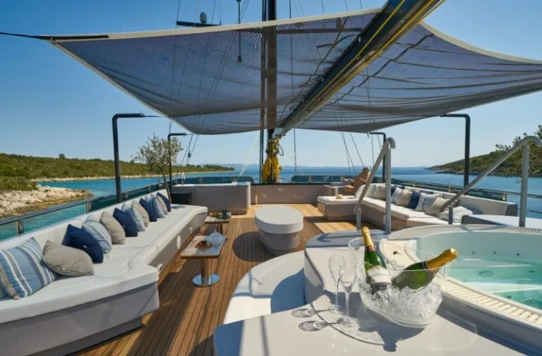 Rara Avis luxury yacht deck relaxing area