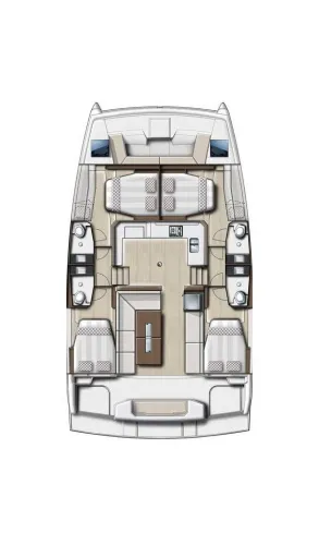 Bali Catspace Meme catamaran 4 cabins layout