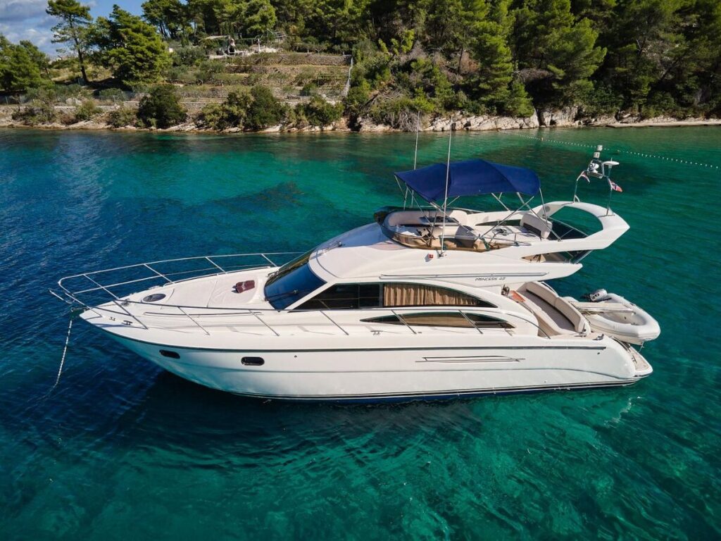 motor yacht princess 42 fly adriatic charter miles touche bareboat charter