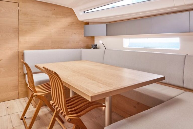 sailing yach elan 43 Impression trinity adriatic charter miles salon table