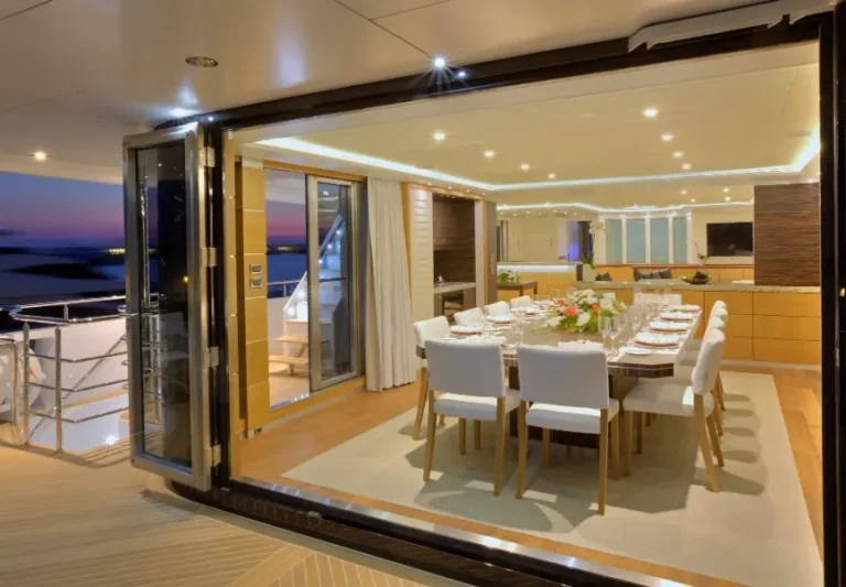 luxury yacht quaranta adriatic charter miles salon table