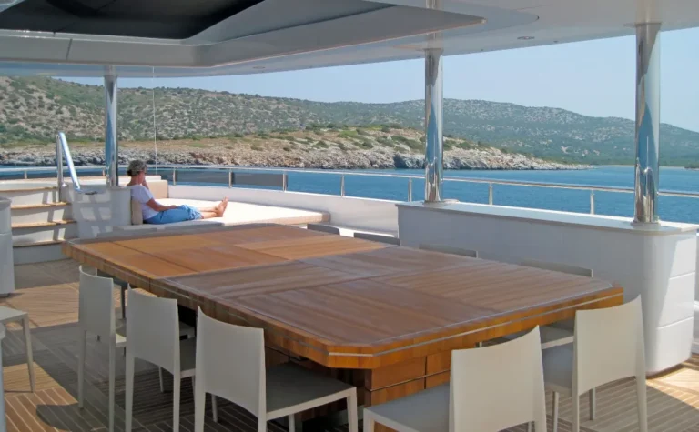 luxury yacht quaranta adriatic charter miles deck table