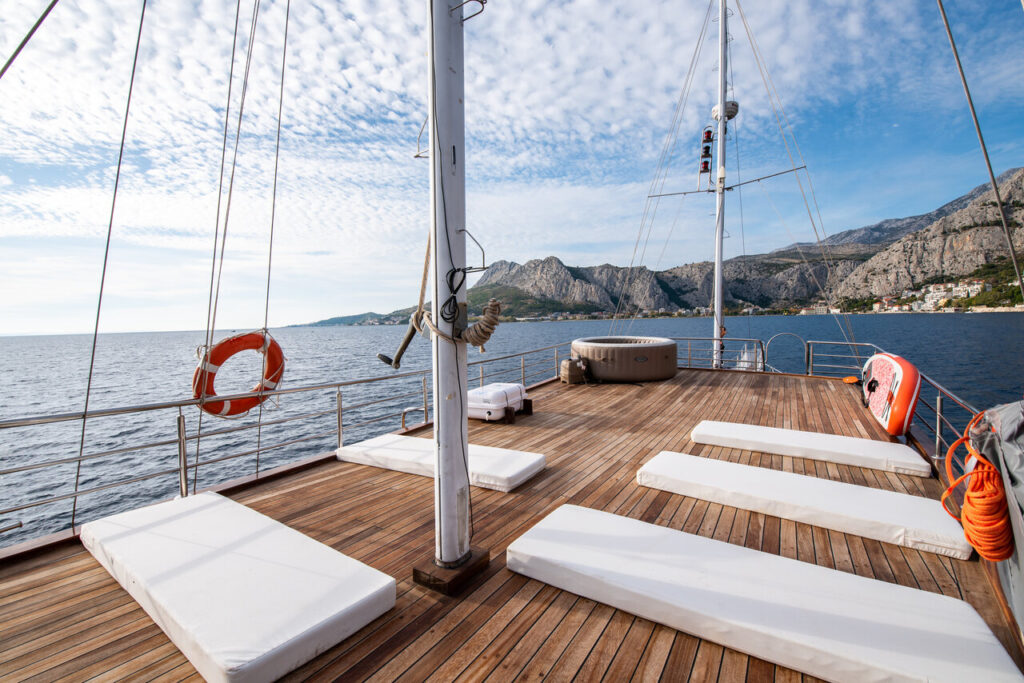  trebenna  for charter from croatia teak deck